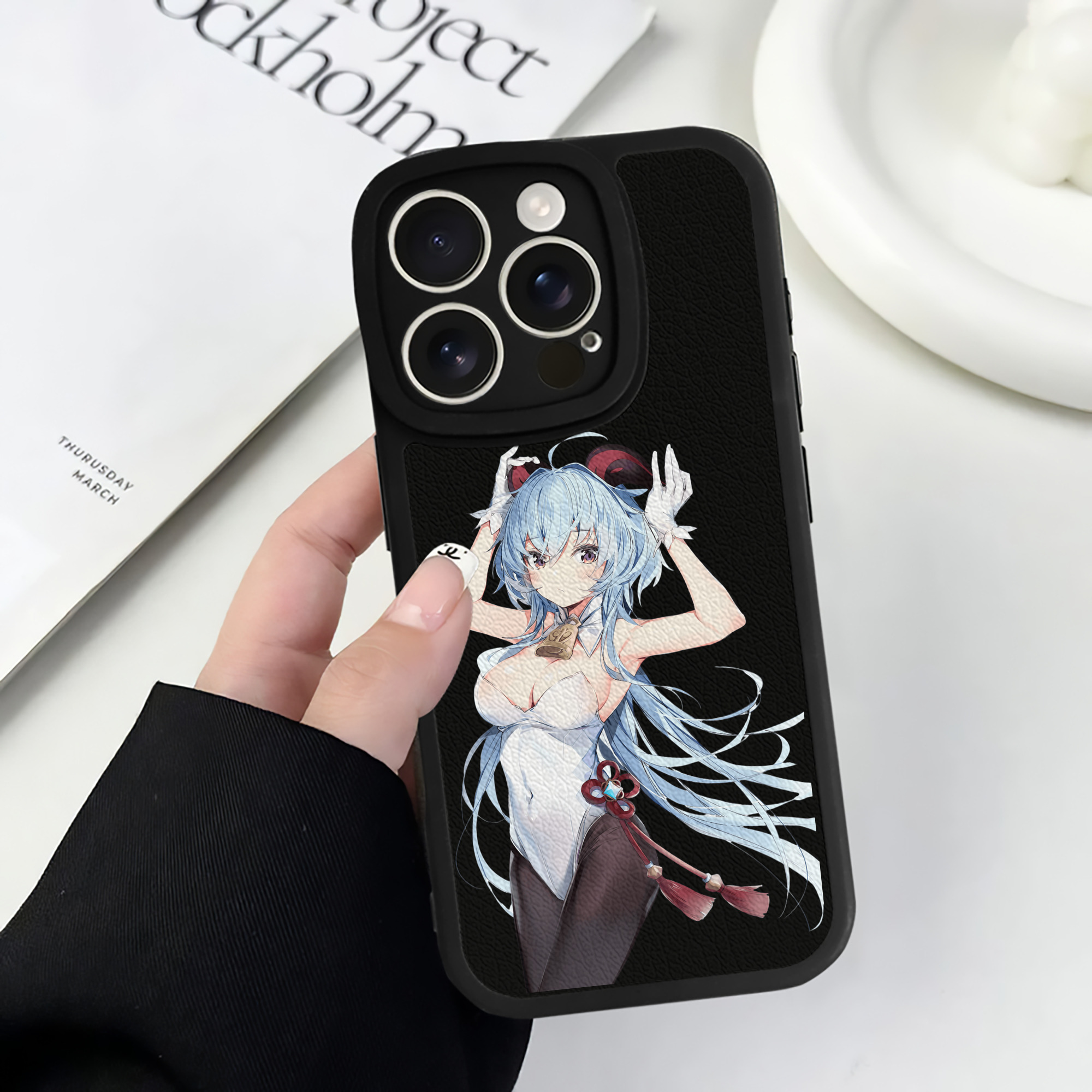げんし神 甘雨 かんう genshin Ganyu 【iPhone 16シリーズ対応】シリコンスマホケース（レザー調） 材質：シリコン